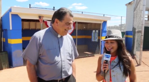 Msgr David Cassato with Stephani Hanvey