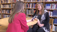 Jane O’Meara Sanders visits St. Saviour High School