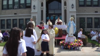 Mary Crowned at St. Luke as Principal Bids Farewell
