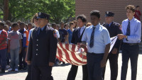 Students Hold Ceremony to Retire Old Glory