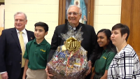 Bishop DiMarzio Visits Two Schools in Queens