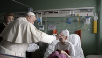 Pope Francis Visits Ukrainian Refugee Children in a Pediatric Hospital in Rome