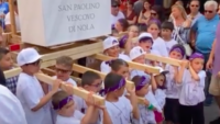 Children Carry On Italian-American Tradition By Lifting Giglio at Feast of Our Lady of Mt. Carmel