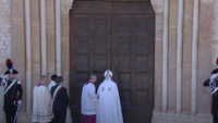 Pope Francis Prays Before the Tomb of Pope Celestine V, the First Pope to Resign