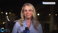 In St. Peter’s Square, Crowd Reacts to First Sign of Black Smoke From Sistine Chapel May 7